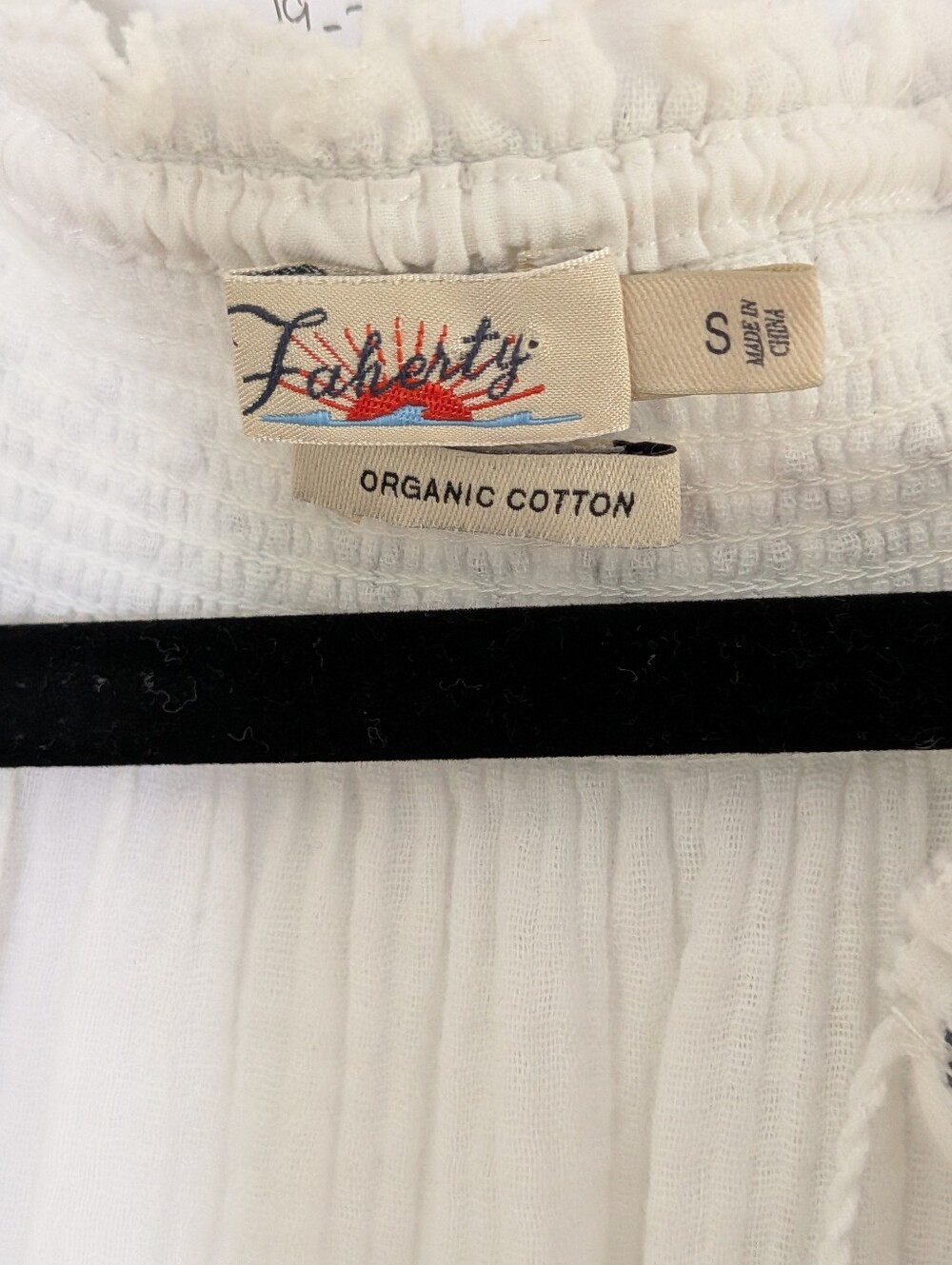 Faherty Catrina Organic Cotton Embroidered Maxi Dress White Blue Size S - Picture 4 of 7